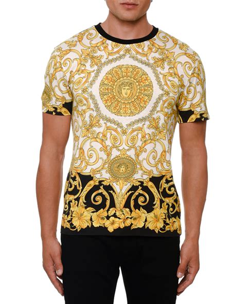 versace collection orange t shirt|Versace collection t shirts men's.